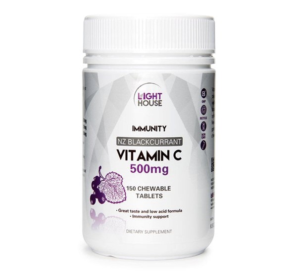 Light House Vitamin C Blackcurrant 500mg 150 Tablets